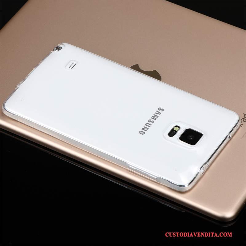 Custodia Samsung Galaxy Note 4 Silicone Trasparente Blu, Cover Samsung Galaxy Note 4 Protezione Telefono Leggere