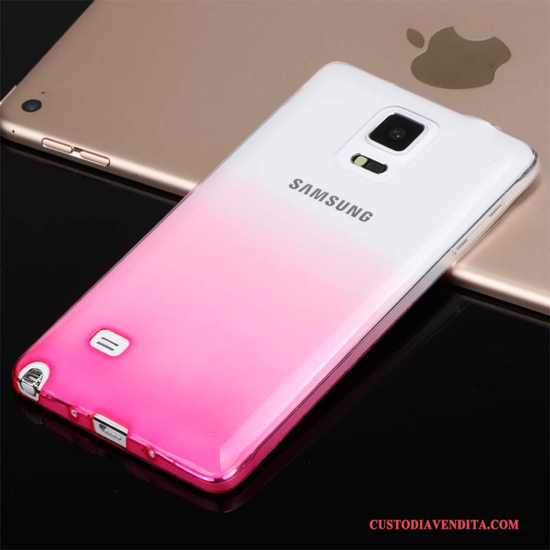 Custodia Samsung Galaxy Note 4 Silicone Trasparente Blu, Cover Samsung Galaxy Note 4 Protezione Telefono Leggere