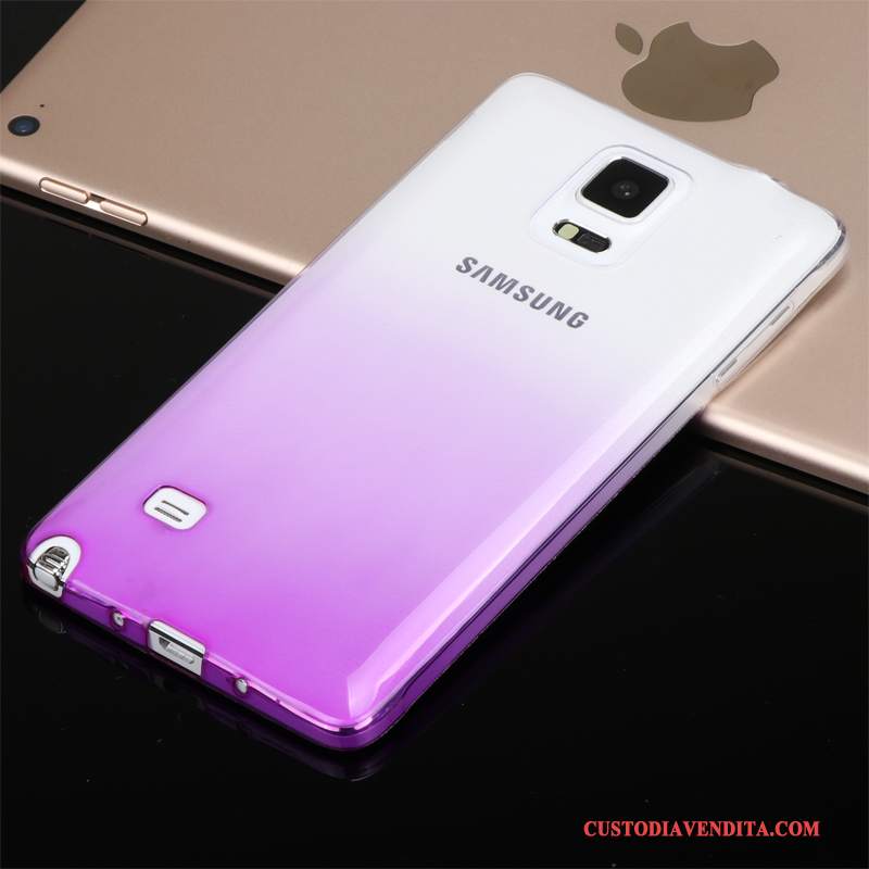 Custodia Samsung Galaxy Note 4 Silicone Trasparente Blu, Cover Samsung Galaxy Note 4 Protezione Telefono Leggere