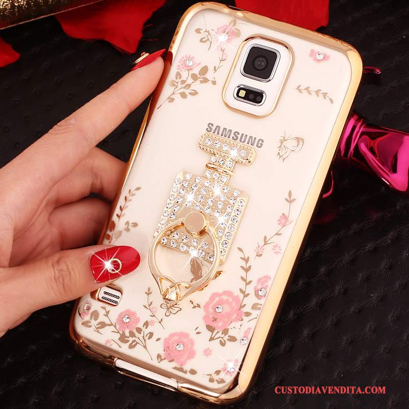 Custodia Samsung Galaxy Note 4 Strass Oro Ring, Cover Samsung Galaxy Note 4 Silicone