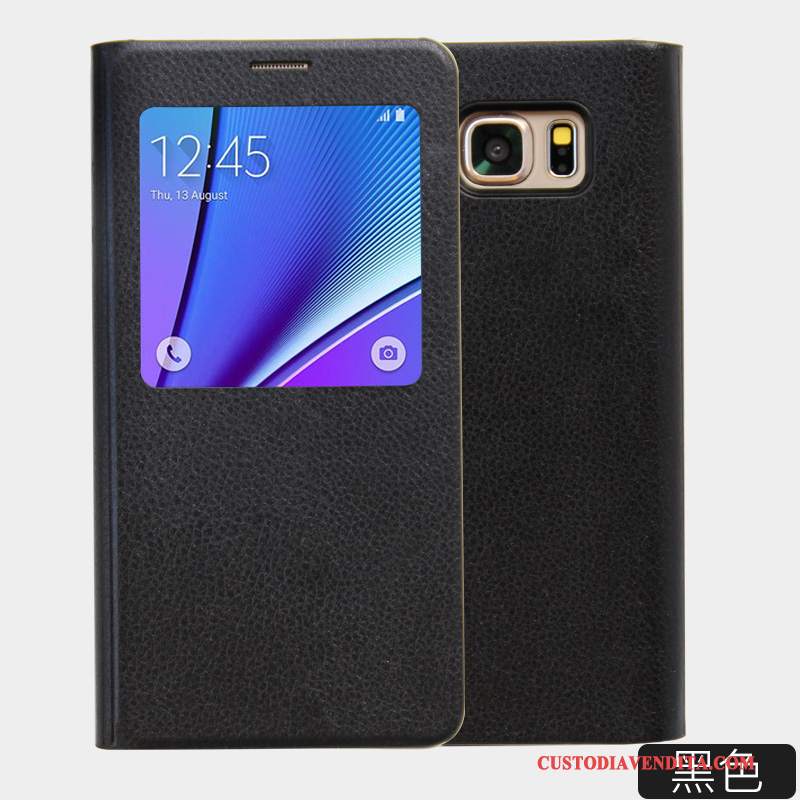 Custodia Samsung Galaxy Note 5 Folio Dormienza Bianco, Cover Samsung Galaxy Note 5 Pelle Nuovotelefono