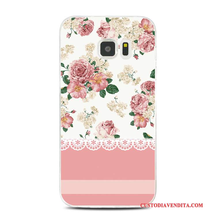 Custodia Samsung Galaxy Note 5 Goffratura Rosa Morbido, Cover Samsung Galaxy Note 5 Silicone Tutto Inclusotelefono