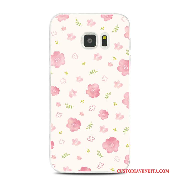 Custodia Samsung Galaxy Note 5 Goffratura Rosa Morbido, Cover Samsung Galaxy Note 5 Silicone Tutto Inclusotelefono