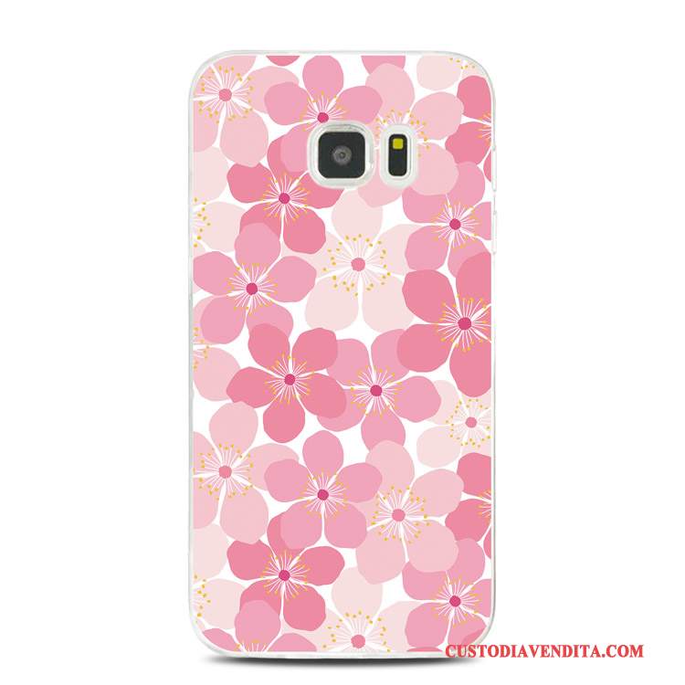 Custodia Samsung Galaxy Note 5 Goffratura Rosa Morbido, Cover Samsung Galaxy Note 5 Silicone Tutto Inclusotelefono