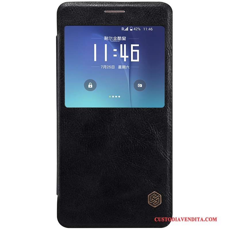 Custodia Samsung Galaxy Note 5 Pelle Oro Bianco, Cover Samsung Galaxy Note 5 Folio Telefono