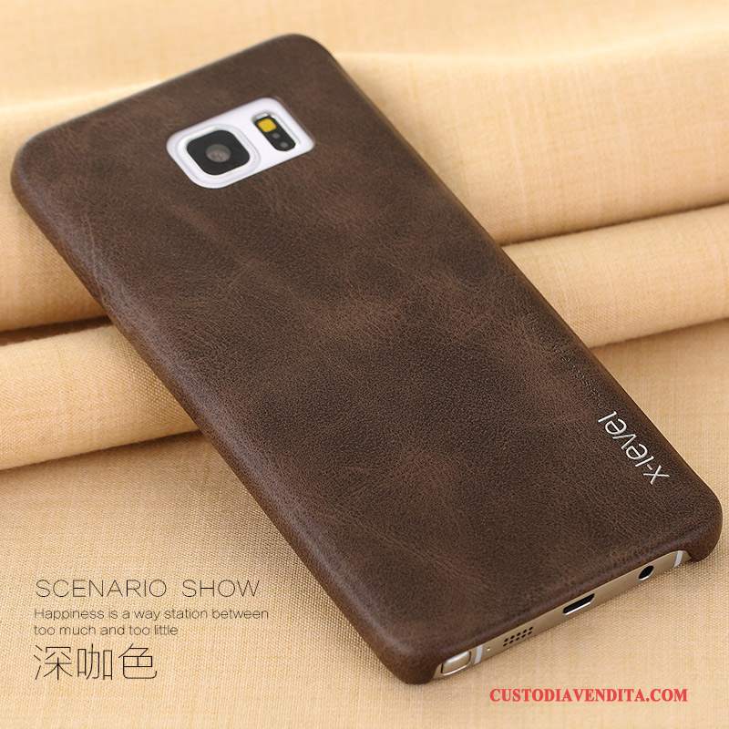 Custodia Samsung Galaxy Note 5 Pelle Sottile Affari, Cover Samsung Galaxy Note 5 Protezione Anti-caduta Marrone