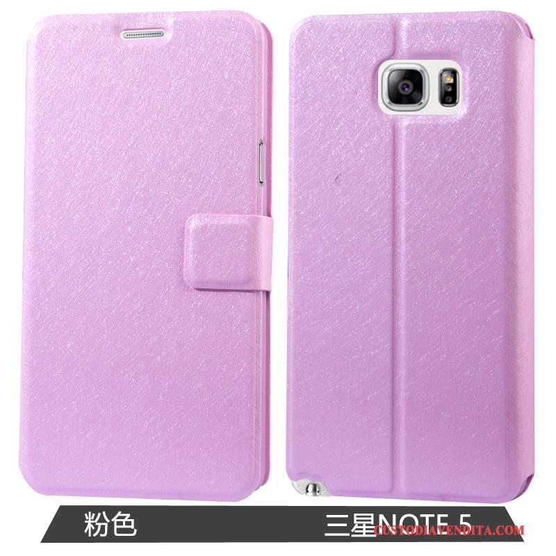 Custodia Samsung Galaxy Note 5 Pelle Telefono Cachi, Cover Samsung Galaxy Note 5 Protezione Sottile Anti-caduta