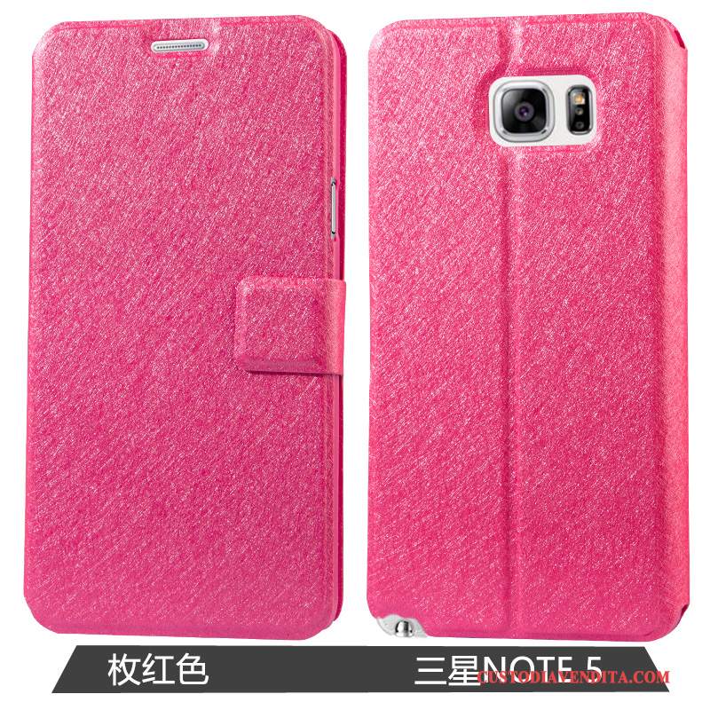 Custodia Samsung Galaxy Note 5 Pelle Telefono Cachi, Cover Samsung Galaxy Note 5 Protezione Sottile Anti-caduta