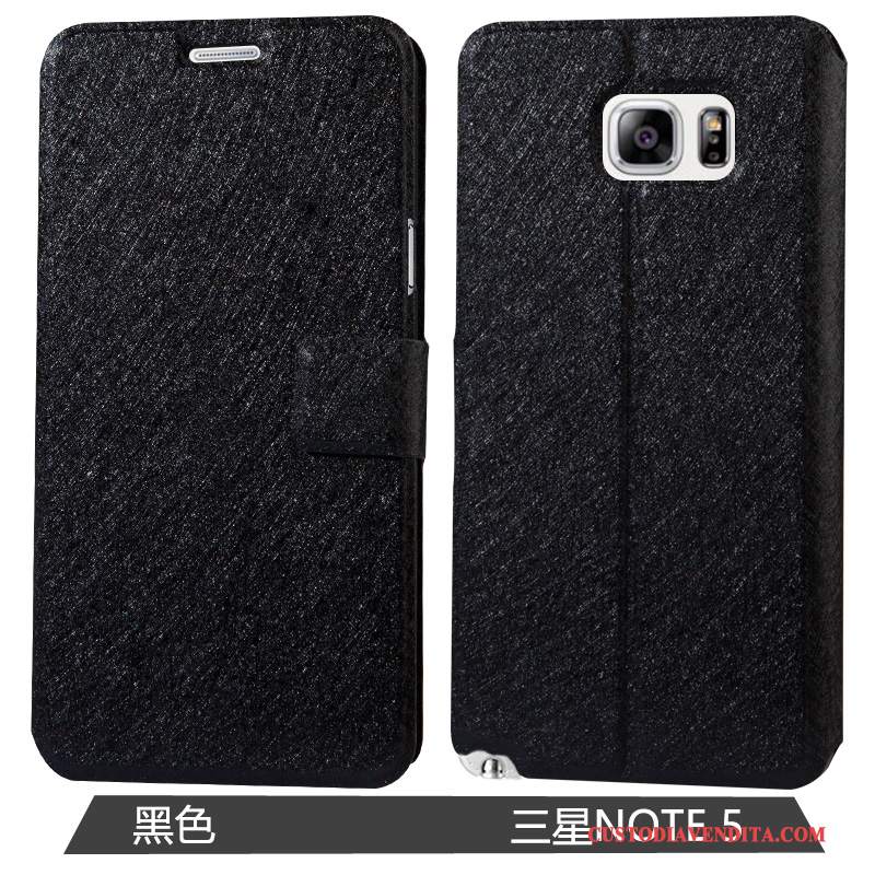 Custodia Samsung Galaxy Note 5 Pelle Telefono Cachi, Cover Samsung Galaxy Note 5 Protezione Sottile Anti-caduta
