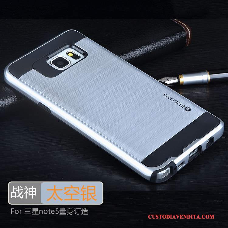 Custodia Samsung Galaxy Note 5 Silicone Colore Profondo Morbido, Cover Samsung Galaxy Note 5 Protezione Grigiotelefono