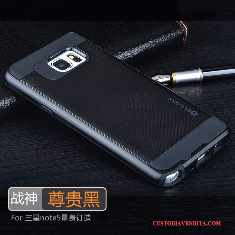 Custodia Samsung Galaxy Note 5 Silicone Colore Profondo Morbido, Cover Samsung Galaxy Note 5 Protezione Grigiotelefono