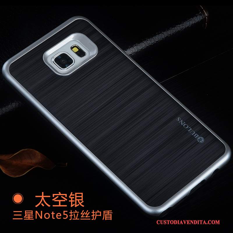 Custodia Samsung Galaxy Note 5 Silicone Colore Profondo Morbido, Cover Samsung Galaxy Note 5 Protezione Grigiotelefono