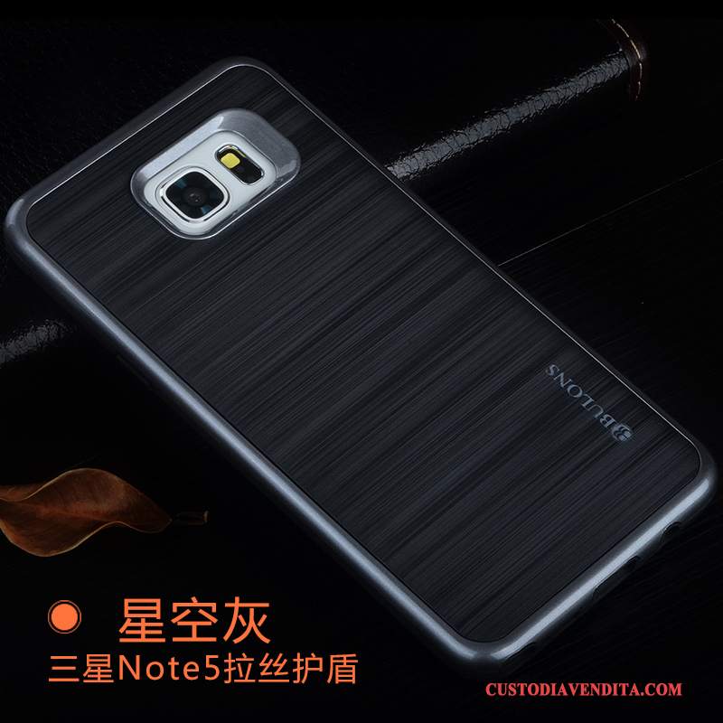 Custodia Samsung Galaxy Note 5 Silicone Colore Profondo Morbido, Cover Samsung Galaxy Note 5 Protezione Grigiotelefono