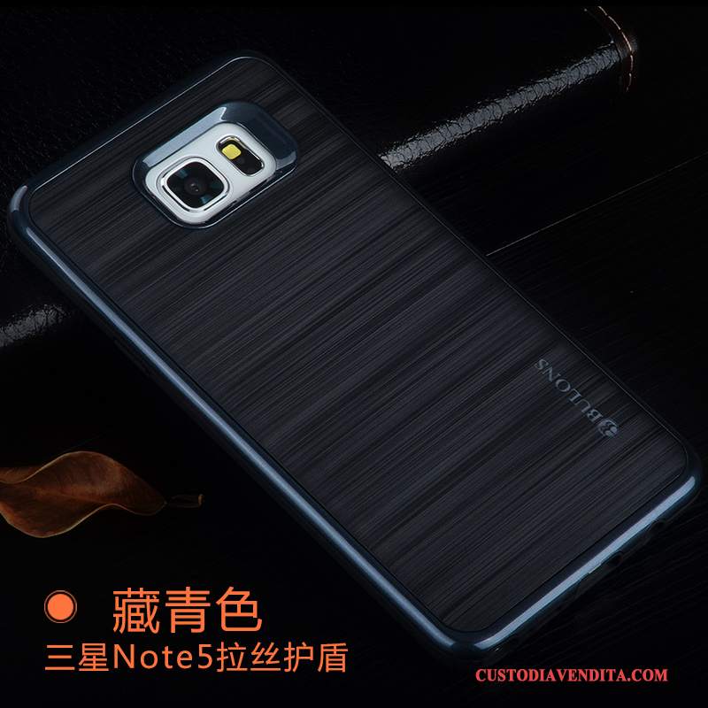 Custodia Samsung Galaxy Note 5 Silicone Colore Profondo Morbido, Cover Samsung Galaxy Note 5 Protezione Grigiotelefono