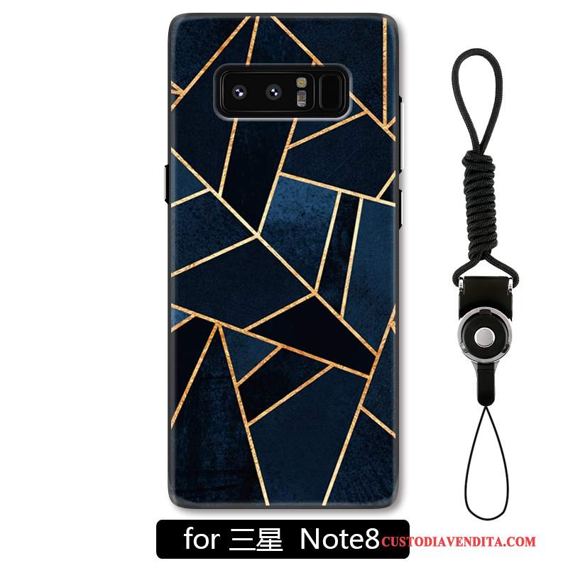 Custodia Samsung Galaxy Note 8 Goffratura Ornamenti Appesi Difficile, Cover Samsung Galaxy Note 8 Protezione Bianco Geometria
