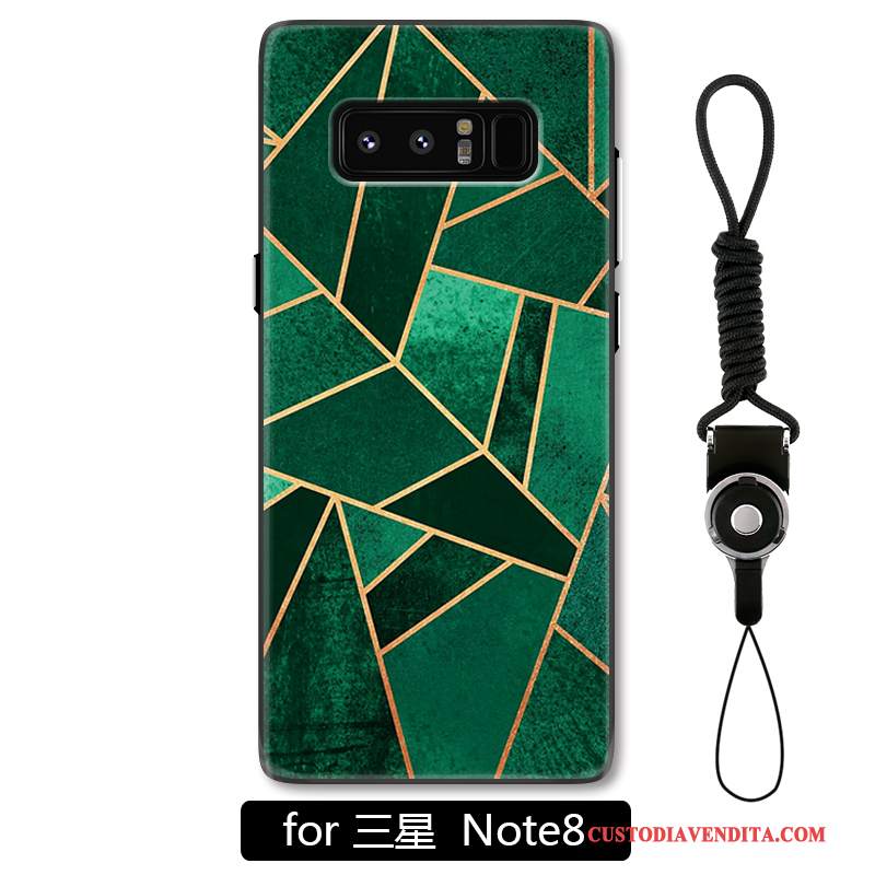 Custodia Samsung Galaxy Note 8 Goffratura Ornamenti Appesi Difficile, Cover Samsung Galaxy Note 8 Protezione Bianco Geometria