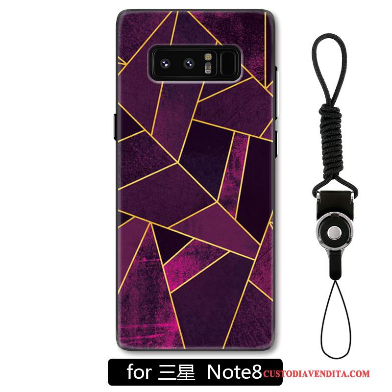 Custodia Samsung Galaxy Note 8 Goffratura Ornamenti Appesi Difficile, Cover Samsung Galaxy Note 8 Protezione Bianco Geometria