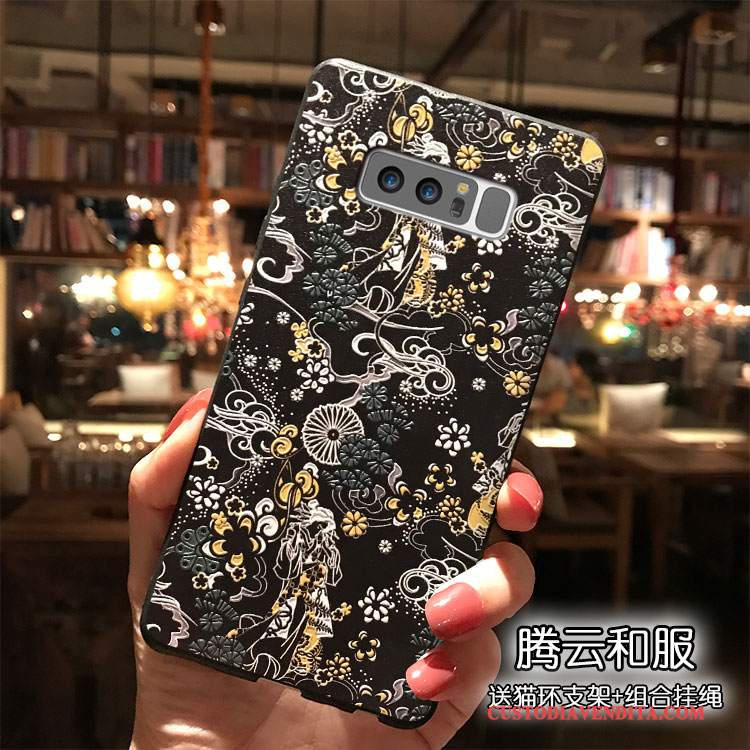 Custodia Samsung Galaxy Note 8 Silicone Blu Scuro Tendenza, Cover Samsung Galaxy Note 8 Ornamenti Appesitelefono