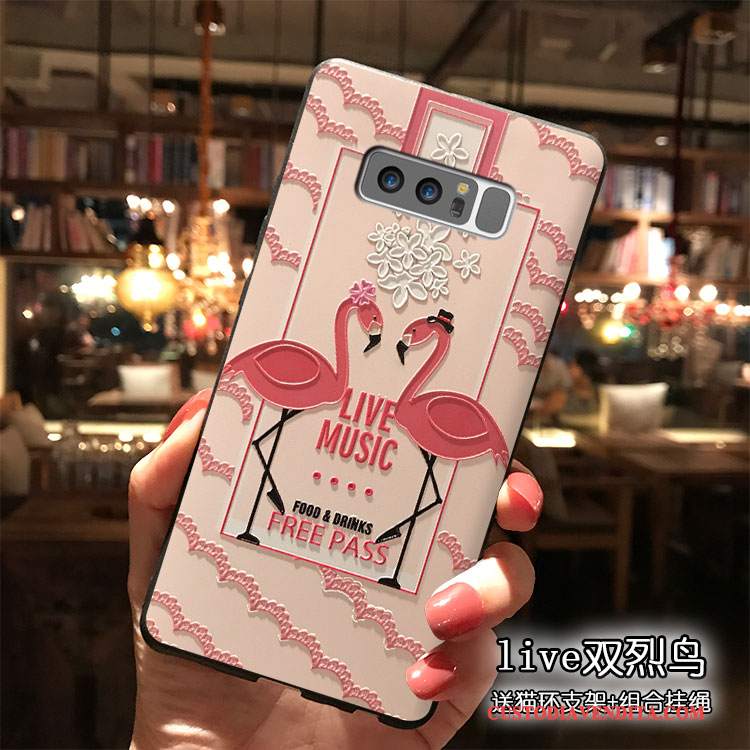 Custodia Samsung Galaxy Note 8 Silicone Ornamenti Appesi Rosa, Cover Samsung Galaxy Note 8 Telefono Bello