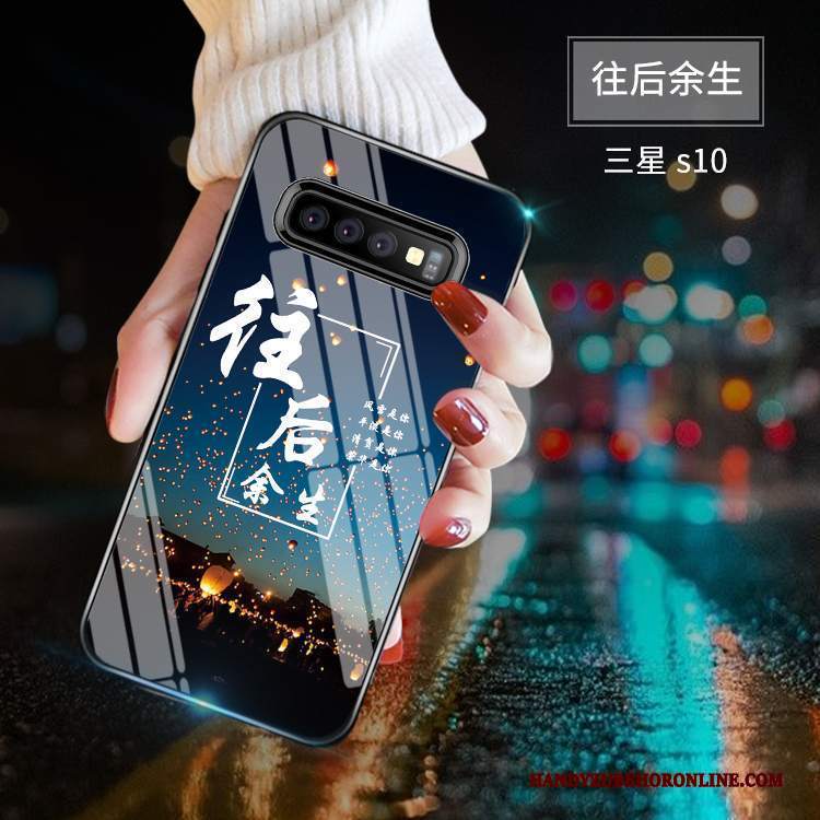 Custodia Samsung Galaxy S10 Creativo Telefono Blu, Cover Samsung Galaxy S10 Silicone Di Personalità Vetro