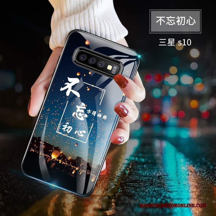 Custodia Samsung Galaxy S10 Creativo Telefono Blu, Cover Samsung Galaxy S10 Silicone Di Personalità Vetro