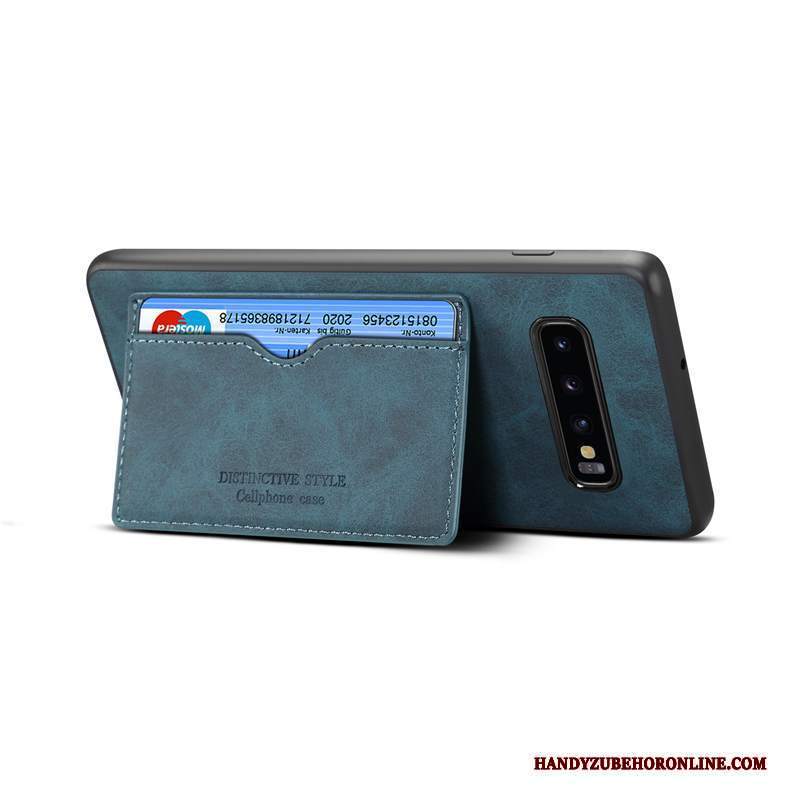 Custodia Samsung Galaxy S10 Pelle Supporto Tendenza, Cover Samsung Galaxy S10 Protezione Telefono Anti-caduta