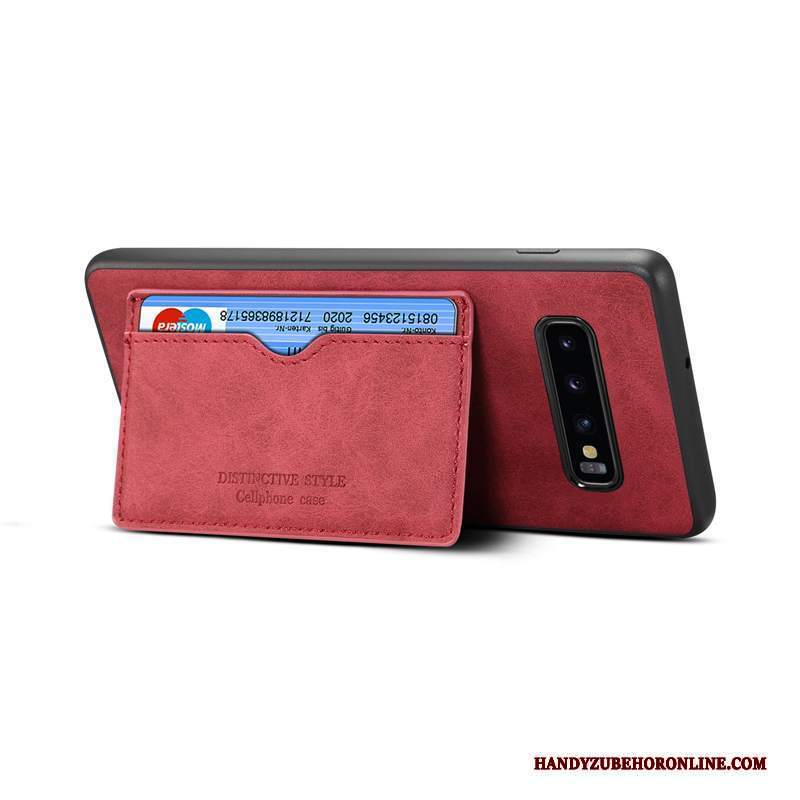 Custodia Samsung Galaxy S10 Pelle Supporto Tendenza, Cover Samsung Galaxy S10 Protezione Telefono Anti-caduta