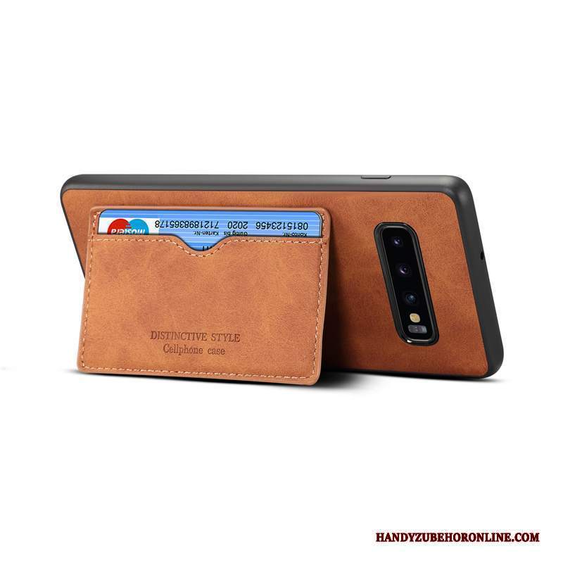 Custodia Samsung Galaxy S10 Pelle Supporto Tendenza, Cover Samsung Galaxy S10 Protezione Telefono Anti-caduta
