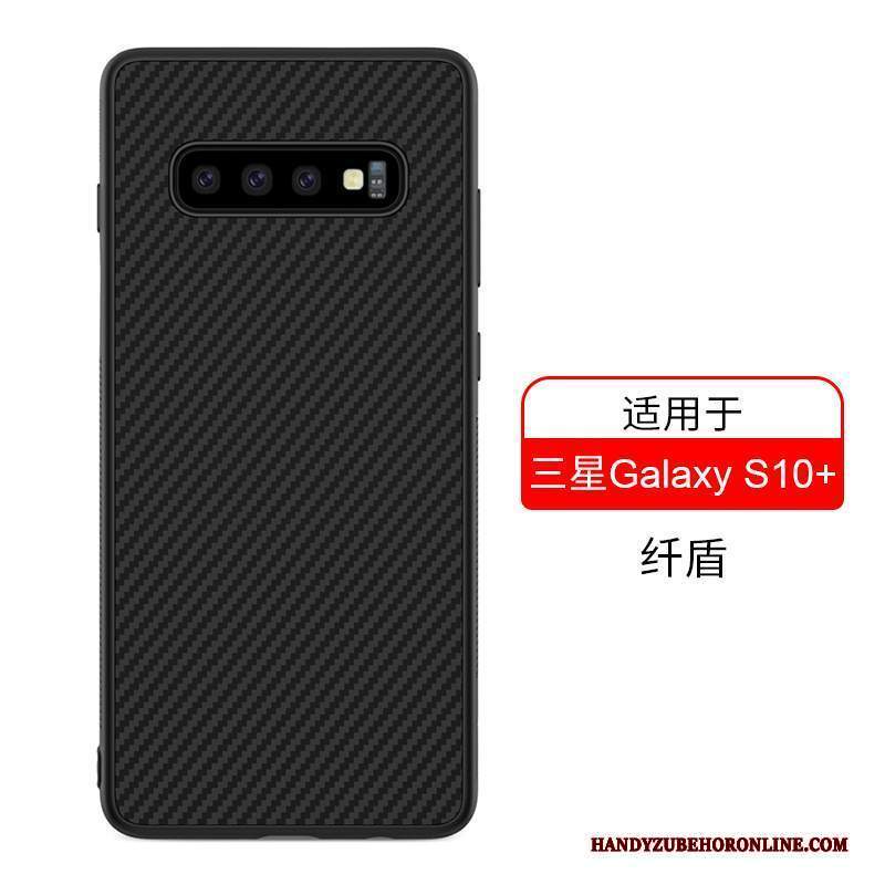 Custodia Samsung Galaxy S10+ Protezione Nero Difficile, Cover Samsung Galaxy S10+ Telefono Tutto Incluso