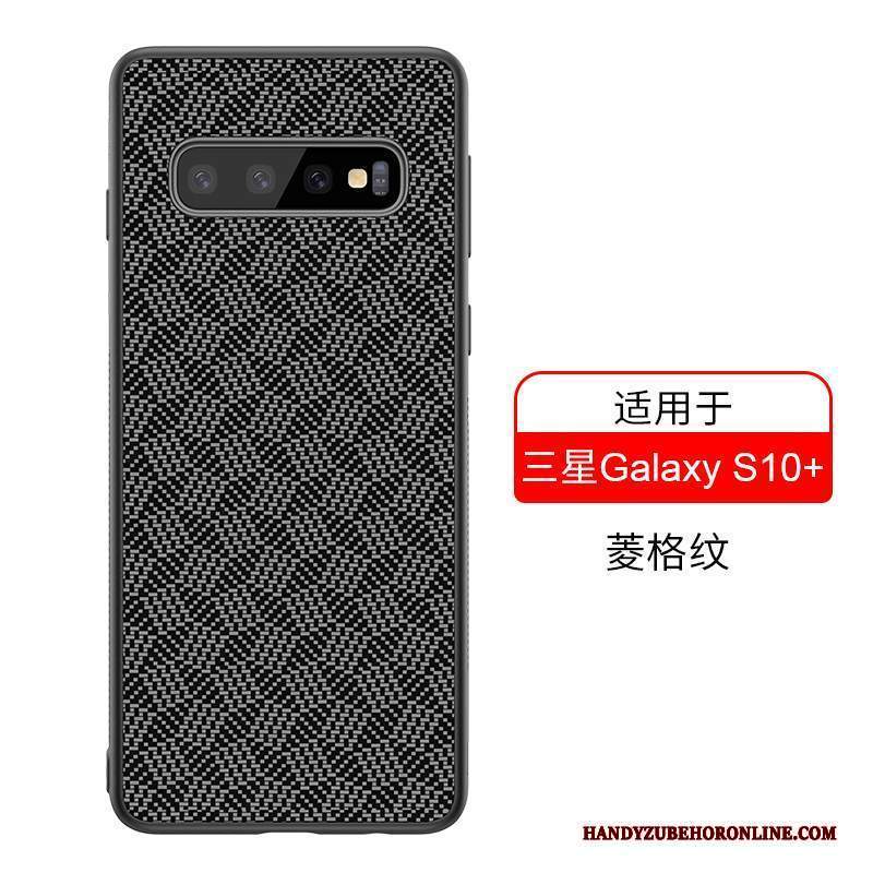 Custodia Samsung Galaxy S10+ Protezione Nero Difficile, Cover Samsung Galaxy S10+ Telefono Tutto Incluso