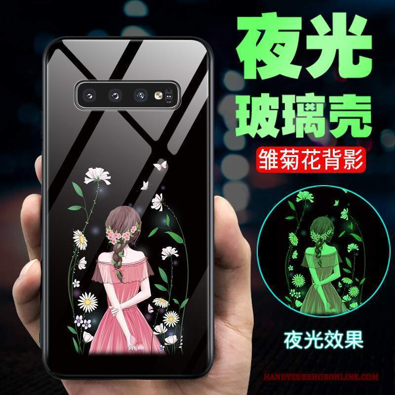 Custodia Samsung Galaxy S10+ Silicone Difficile Anti-caduta, Cover Samsung Galaxy S10+ Cartone Animato Nero Tutto Incluso