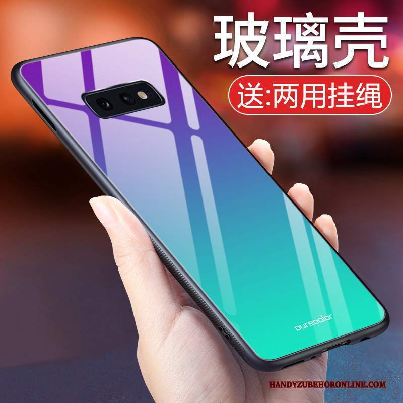 Custodia Samsung Galaxy S10e Creativo Tendenza Anti-caduta, Cover Samsung Galaxy S10e Silicone Vetro Temperato Blu
