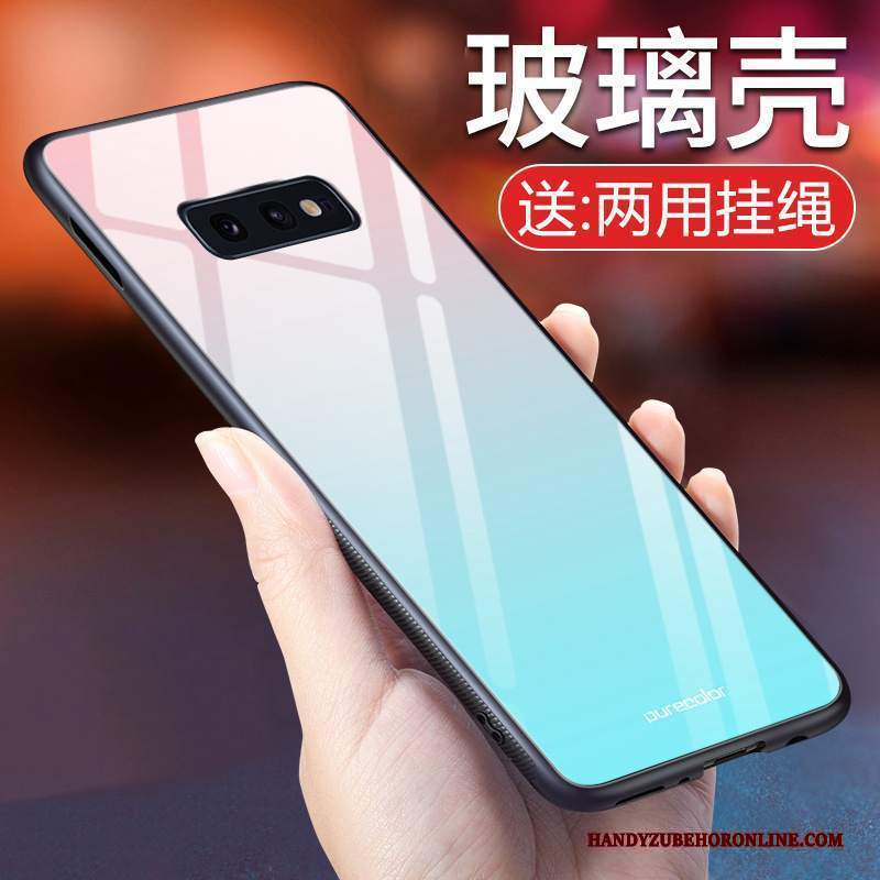Custodia Samsung Galaxy S10e Creativo Tendenza Anti-caduta, Cover Samsung Galaxy S10e Silicone Vetro Temperato Blu