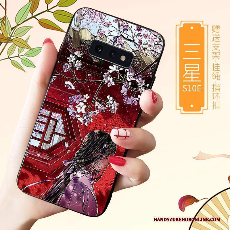 Custodia Samsung Galaxy S10e Protezione Macchiati Blu, Cover Samsung Galaxy S10e Goffratura Telefono Net Red