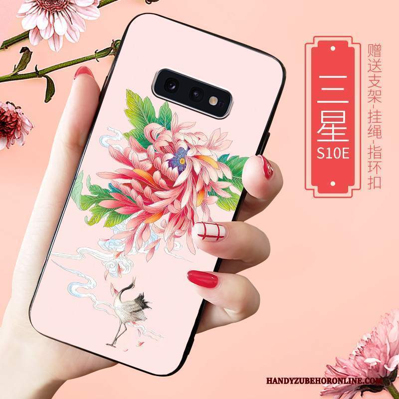 Custodia Samsung Galaxy S10e Protezione Macchiati Blu, Cover Samsung Galaxy S10e Goffratura Telefono Net Red