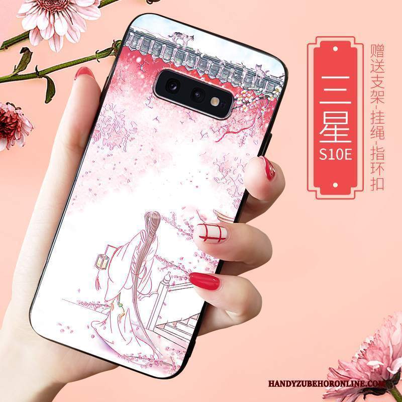 Custodia Samsung Galaxy S10e Protezione Macchiati Blu, Cover Samsung Galaxy S10e Goffratura Telefono Net Red