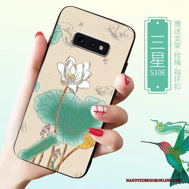 Custodia Samsung Galaxy S10e Protezione Macchiati Blu, Cover Samsung Galaxy S10e Goffratura Telefono Net Red