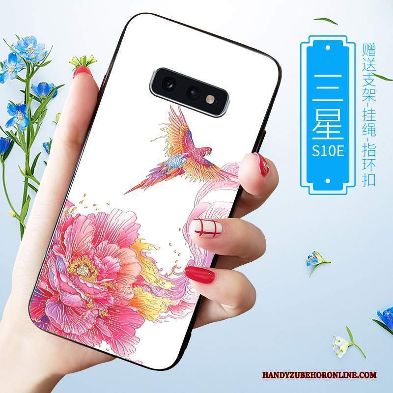 Custodia Samsung Galaxy S10e Protezione Macchiati Blu, Cover Samsung Galaxy S10e Goffratura Telefono Net Red