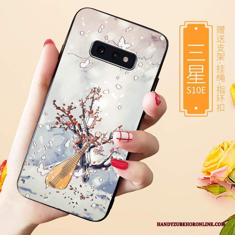 Custodia Samsung Galaxy S10e Protezione Macchiati Blu, Cover Samsung Galaxy S10e Goffratura Telefono Net Red