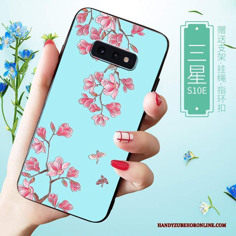 Custodia Samsung Galaxy S10e Protezione Macchiati Blu, Cover Samsung Galaxy S10e Goffratura Telefono Net Red