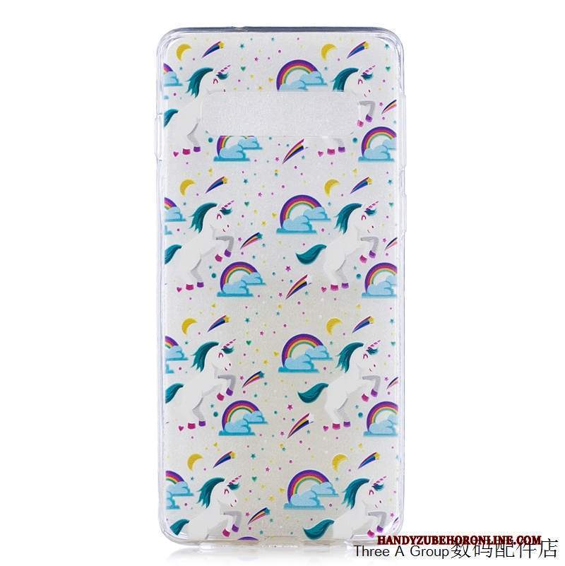Custodia Samsung Galaxy S10e Protezione Telefono Anti-caduta, Cover Samsung Galaxy S10e Cartone Animato Verde Morbido