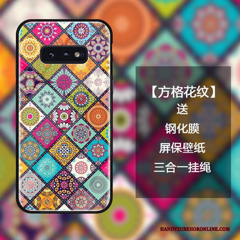 Custodia Samsung Galaxy S10e Protezione Vetro Temperato Blu, Cover Samsung Galaxy S10e Moda Net Red Ornamenti Appesi