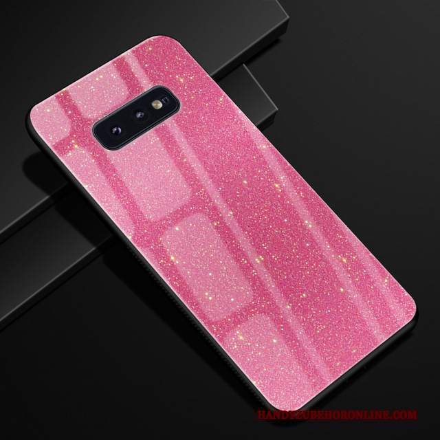 Custodia Samsung Galaxy S10e Silicone Tendenza Vetro, Cover Samsung Galaxy S10e Protezione Telefono Blu