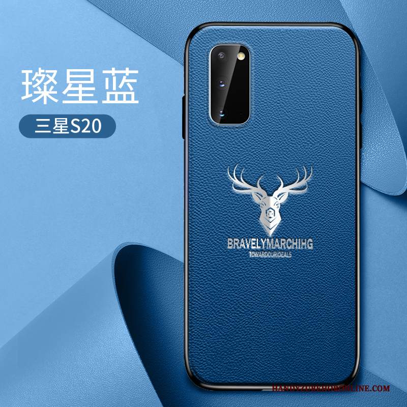 Custodia Samsung Galaxy S20 Pelle Anti-caduta Blu, Cover Samsung Galaxy S20 Protezione Tutto Incluso Net Red