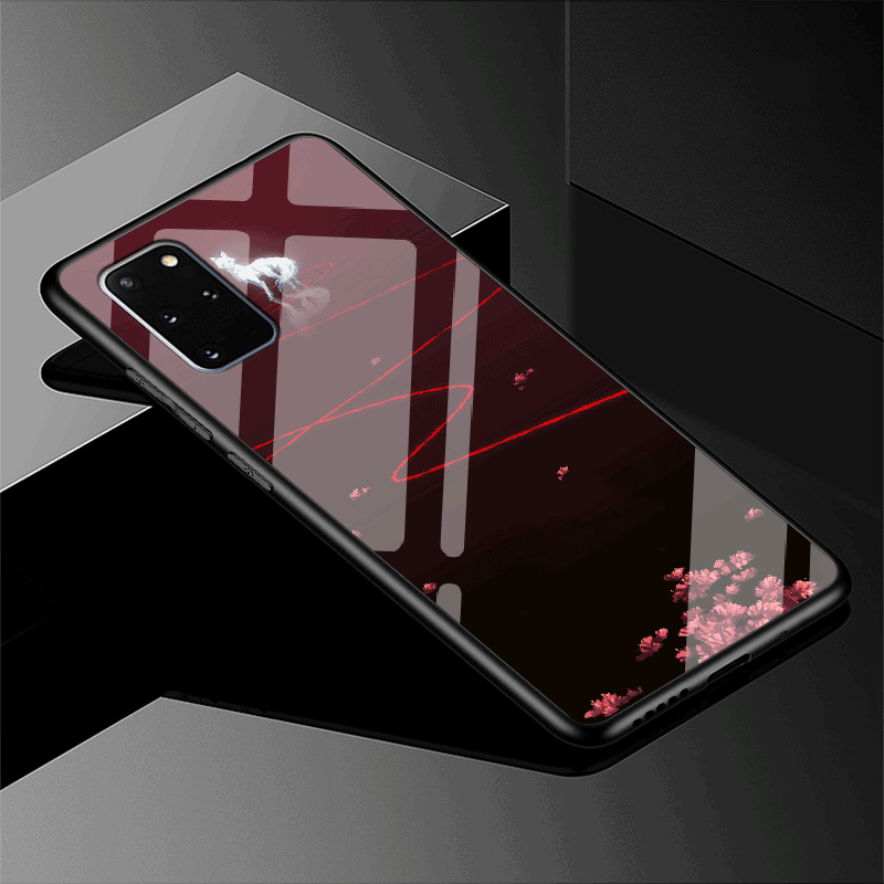 Custodia Samsung Galaxy S20+ Protezione Rosso Modello, Cover Samsung Galaxy S20+ Vetro Morbido