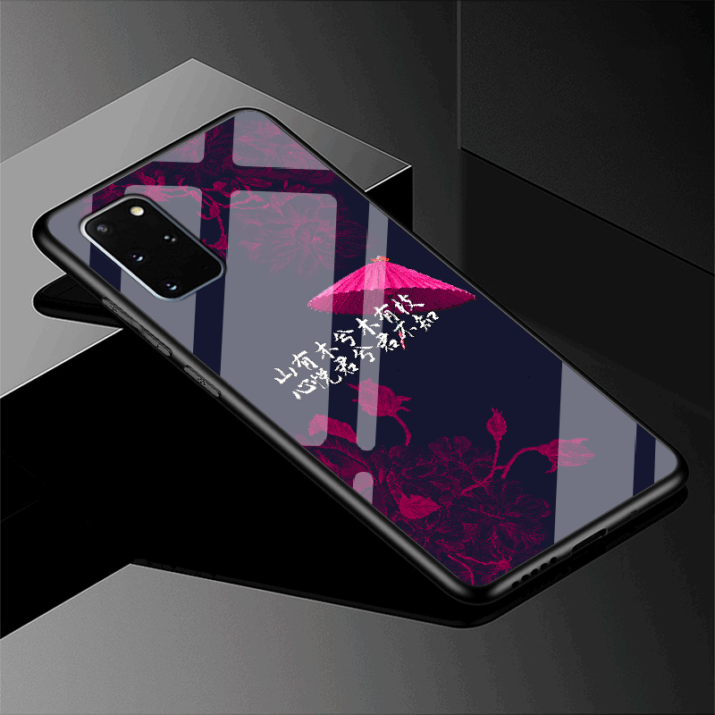 Custodia Samsung Galaxy S20+ Protezione Rosso Modello, Cover Samsung Galaxy S20+ Vetro Morbido