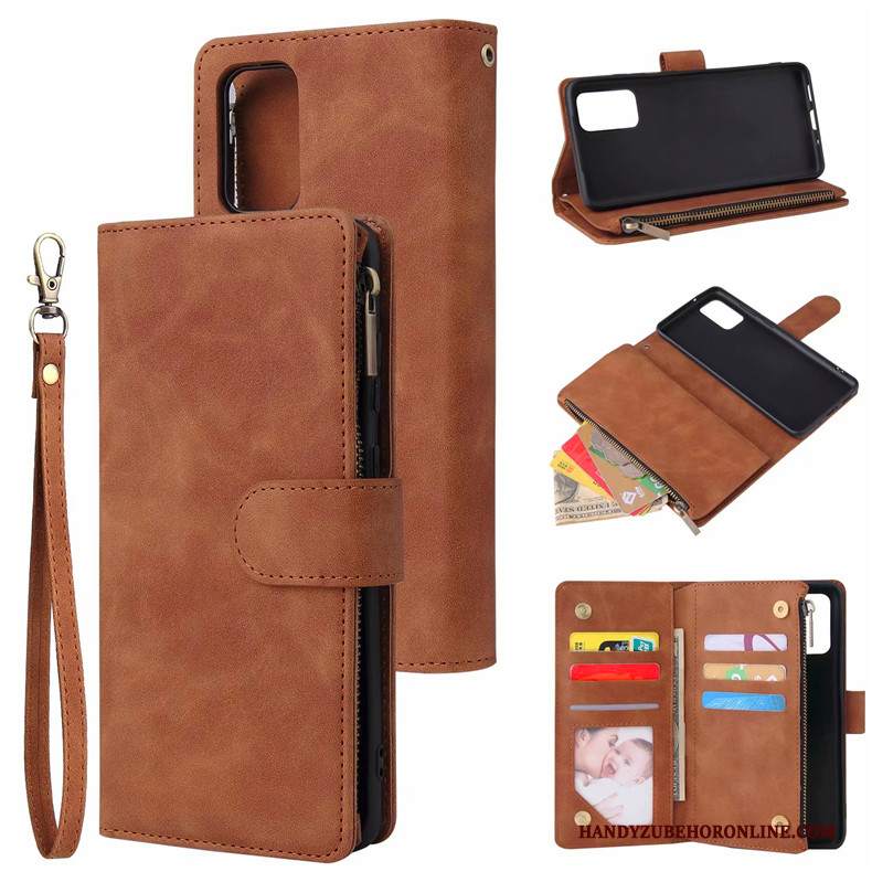 Custodia Samsung Galaxy S20 Ultra Pelle Blu Cerniera, Cover Samsung Galaxy S20 Ultra Folio Carta