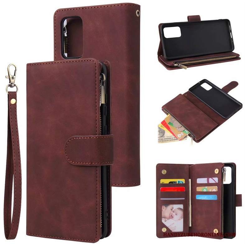 Custodia Samsung Galaxy S20 Ultra Pelle Blu Cerniera, Cover Samsung Galaxy S20 Ultra Folio Carta