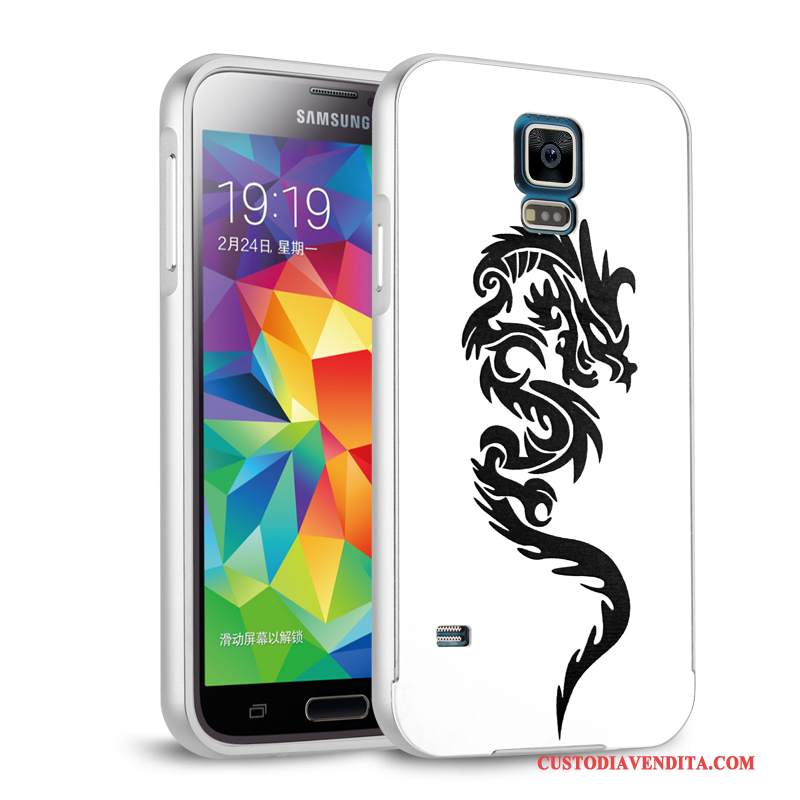 Custodia Samsung Galaxy S5 Protezione Telaio Argento, Cover Samsung Galaxy S5 Coperchio Posteriore Metallo