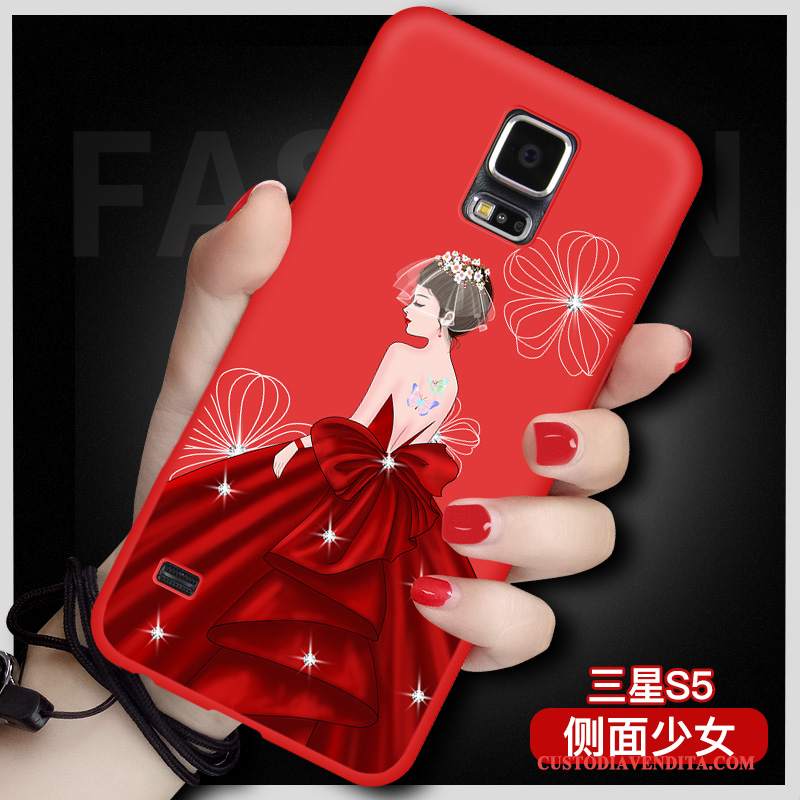 Custodia Samsung Galaxy S5 Silicone Rosso Sottile, Cover Samsung Galaxy S5 Protezione Grandetelefono